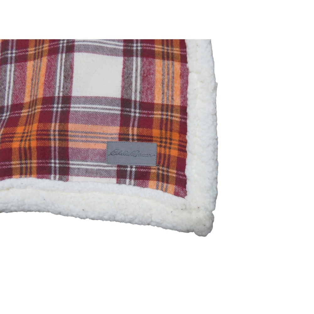 Eddie Bauer Home Plaid Sherpa Fleece Throw Blanket Cozy Warm Home Decor - Picture 7 of 9